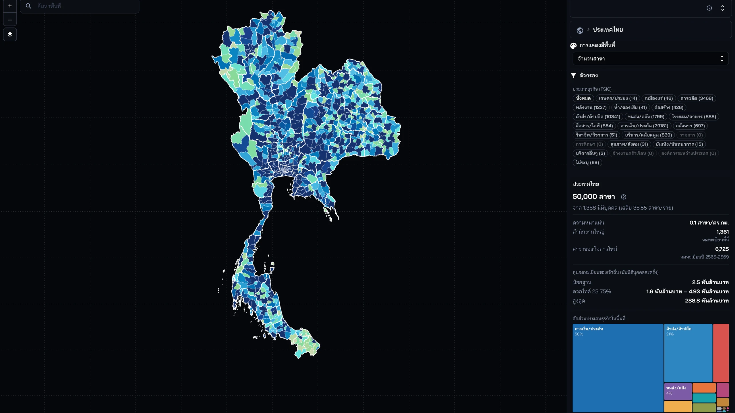 The Business Dynamics view on the CityMETER map